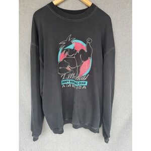 Vintage 90s T Micheal Bodybuilding Sweatshirt Mens Lg? Black Retro USA